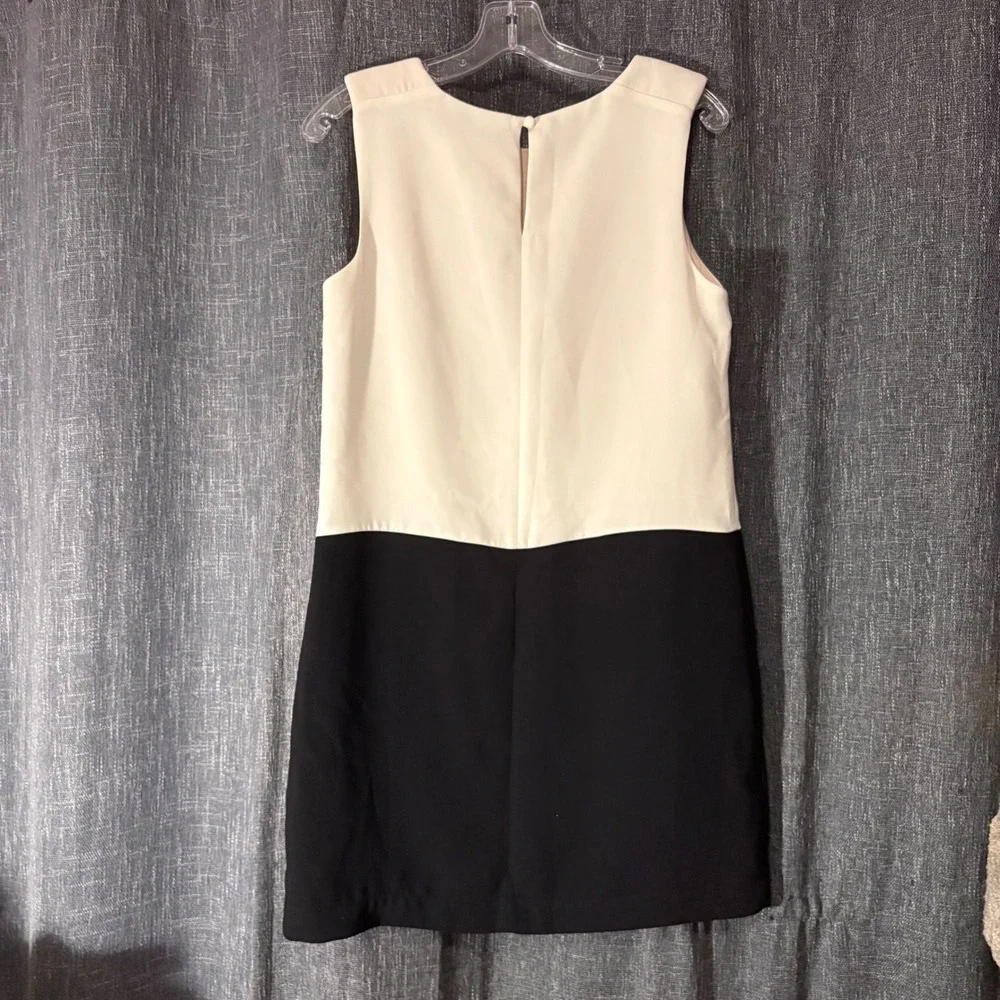 H&M Colorblock Sleeveless Sheath Dress Black Cream Business‎ Casual (Women's 8) - Picture 4 of 6